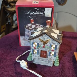 Santas Best Porcelain Holiday House with Lights 1991